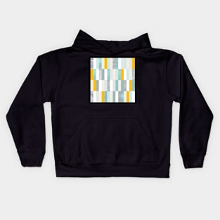 Geometric Rectangles in Blue and Silver Kids Hoodie